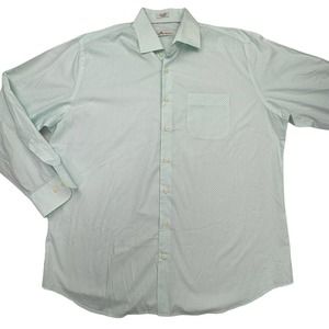 Peter Millar Shirt Mens XL Green Polkadot Long Sleeve Button Up